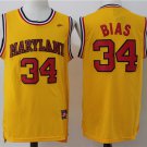 Mens Maryland Terps 1985 University 34 Len Bias Basketball Jersey Yellow