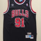MENS   Chicago Bulls #91 Dennis Rodman Black Basketball Jersey