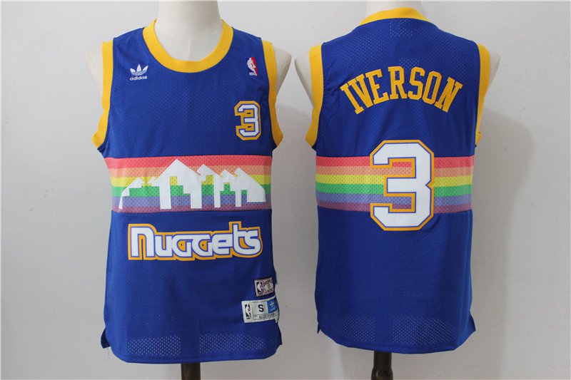Men's  Denver Nuggets #3 Allen Iverson Retro Jersey