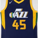 New Men's Utah Jazz #45 Donovan-Mitchell Stitched basketball jersey blue