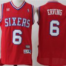 Men's Philadelphia 76ers 6 Julius Erving Red Basketball Jersey