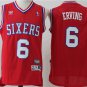 Men's Philadelphia 76ers 6 Julius Erving Red Basketball Jersey