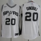 Men's New S.A. Spurs #20 Manu Ginobili basketball jersey white