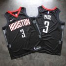 Mens  Chris Paul Jersey #3 Houston Rockets Black Playoff 2018 Swingman