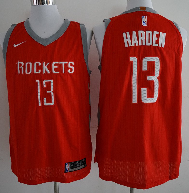 Mens 17-18 New James Harden Jersey #13 Houston Rockets Swingman Shirt Red