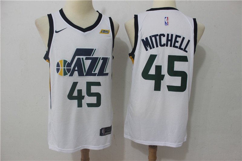 MENS  Donovan Mitchell #45 Utah Jazz Swingman Jersey White