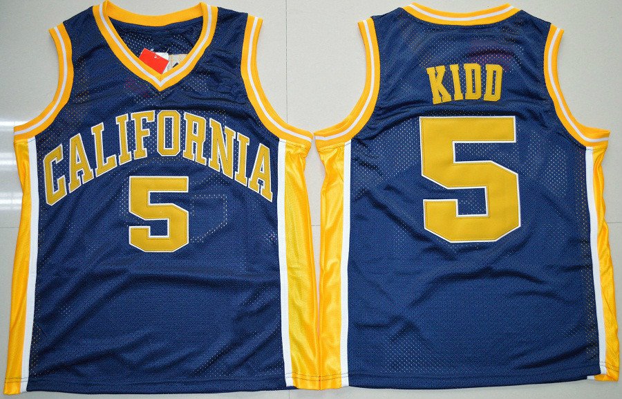 Men's California Golden Bears Jason Kidd #5 Navy College Basketball Jerseys