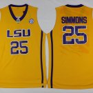 Men's LSU Tigers Ben Simmons #25 Yellow College Basketball Jerseys