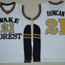 Men's Wake Forest Demon Deacons Tim Duncan #21 White College Basketball Jerseys