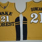 Men's Wake Forest Demon Deacons Tim Duncan #21 Yellow College Basketball Jerseys