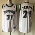 MENS WOLVES #21 KEVIN GARNETT WHITE BASKETABLL JERSEY