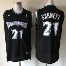MENS WOLVES #21 KEVIN GARNETT BLACK BASKETABLL JERSEY