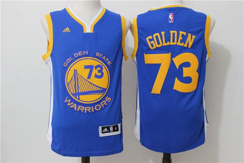 MENS WARRIORS #73 73-WINS BLUE COMMEMORATIVE JERSEY