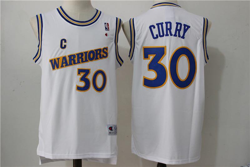 MENS WARRIORS #30 STEPHEN CURRY WHITE JERSEY