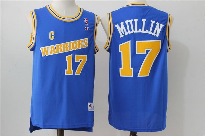 MENS WARRIORS #17 CHRIS MULLIN BLUE THROWBACK JERSEY