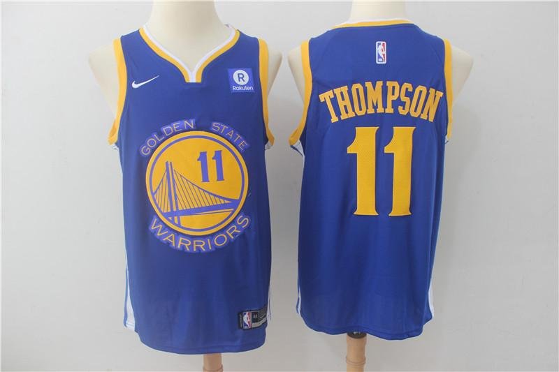 MENS WARRIORS #11 KLAY THOMPSON BLUE BASKETBALL JERSEY
