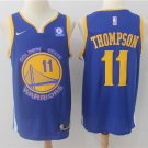 MENS WARRIORS #11 KLAY THOMPSON BLUE BASKETBALL JERSEY