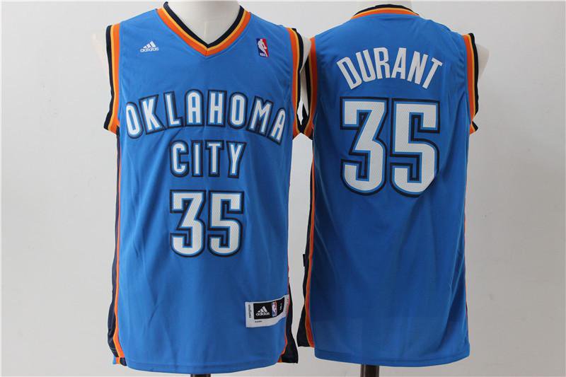 MENS THUNDER #35 KEVIN DURANT BLUE BASKETBALL JERSEY
