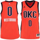 MENS THUNDER #0 RUSSELL WESTBROOK ORANGE STITCHED JERSEY