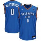 MENS THUNDER #0 RUSSELL WESTBROOK BLUE STITCHED JERSEY