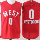MENS THUNDER #0 RUSSELL WESTBROOK CHRISTAMS RED STITCHED JERSEY
