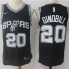 MENS SPURS #20 MANU GINOBILI BLACK BASKETBALL JERSEY