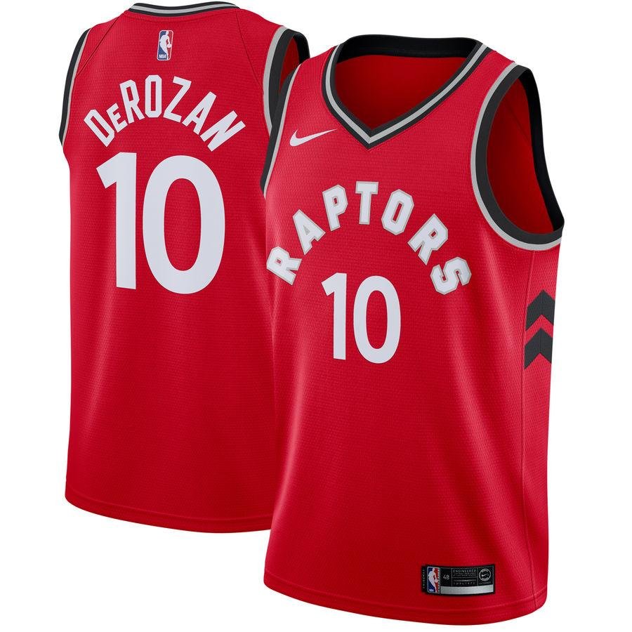 MENS RAPTORS #10 DEMAR DEROZAN RED STITCHED JERSEY