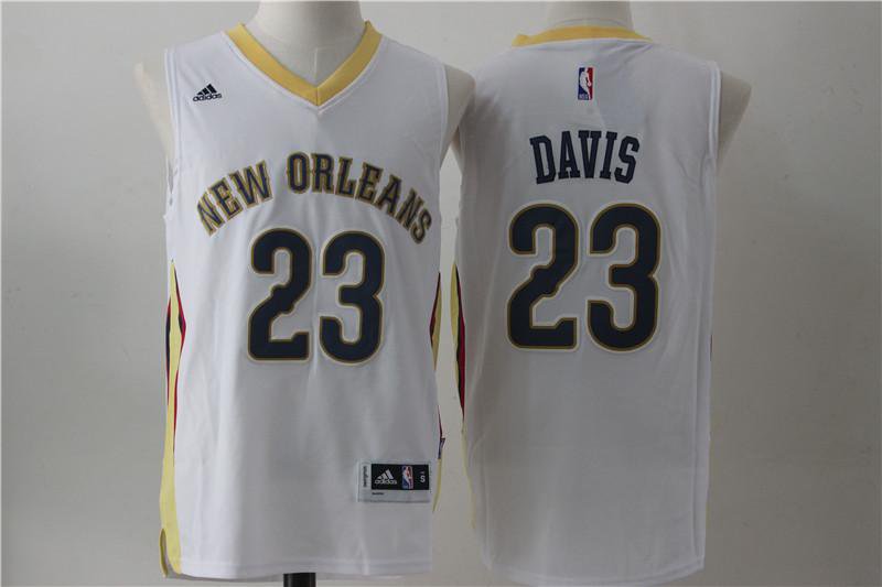 MENS NEW ORLEANS PELICANS #23 ANTHONY DAVIS WHITE JERSEY