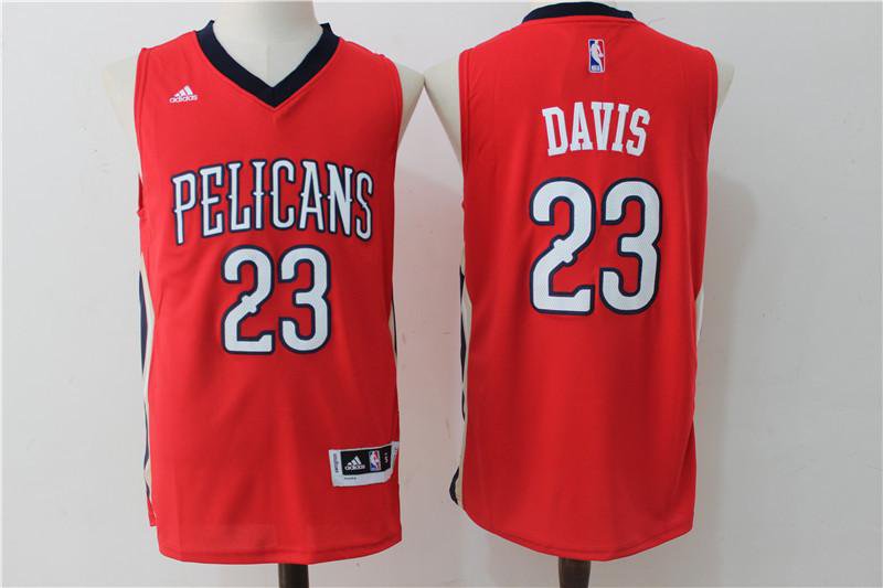 MENS NEW ORLEANS PELICANS #23 ANTHONY DAVIS RED JERSEY