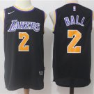 MENS LAKERS #2 LONZO BALL BLACK STITCHED BASKETBALL JERSEY