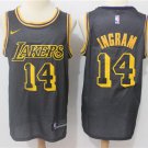 MENS LAKERS #14 BRANDON INGRAM GRAY BASKETBALL JERSEY
