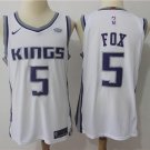 MENS KINGS #5 DE'AARON FOX WHITE STITCHED BASKETBALL JERSEY