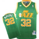 MENS JAZZ #32 KARL MALONE MEN RETRO GREEN JERSEY