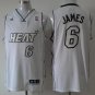 MENS HEATS #6 LEBRON JAMES WHITE STITCHED JERSEY