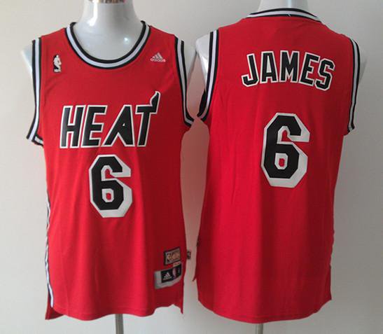 MENS HEATS #6 LEBRON JAMES RED STITCHED JERSEY