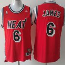 MENS HEATS #6 LEBRON JAMES RED STITCHED JERSEY