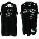 MENS HEATS #6 LEBRON JAMES BLACK BASKETBALL JERSEY