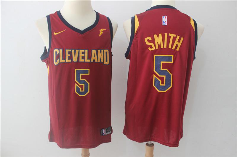 MENS CLEVELAND #5 J.R. SMITH RED BASKETBALL JERSEY