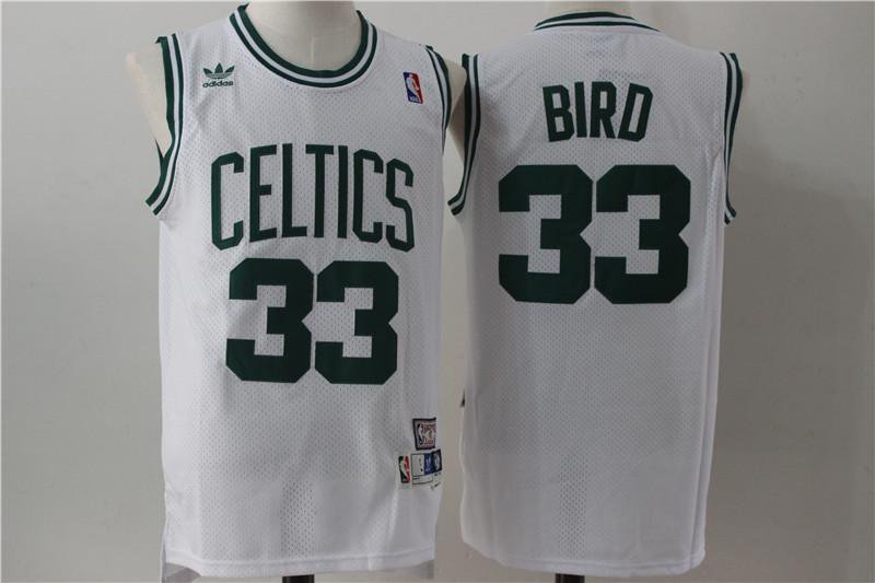 MENS CELTICS #33 LARRY BIRD WHITE BASKETABLL JERSEY