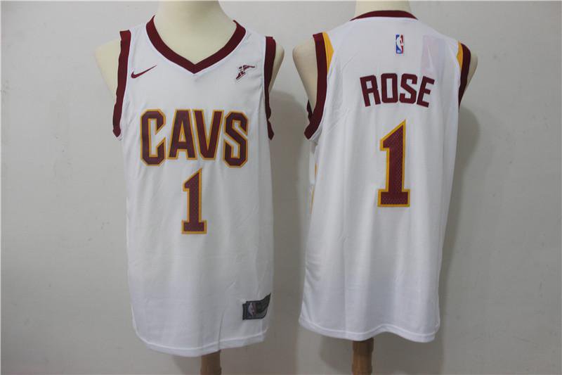 MENS CAVALIERS #1 DERRICK ROSE WHITE BASKETBALL JERSEY