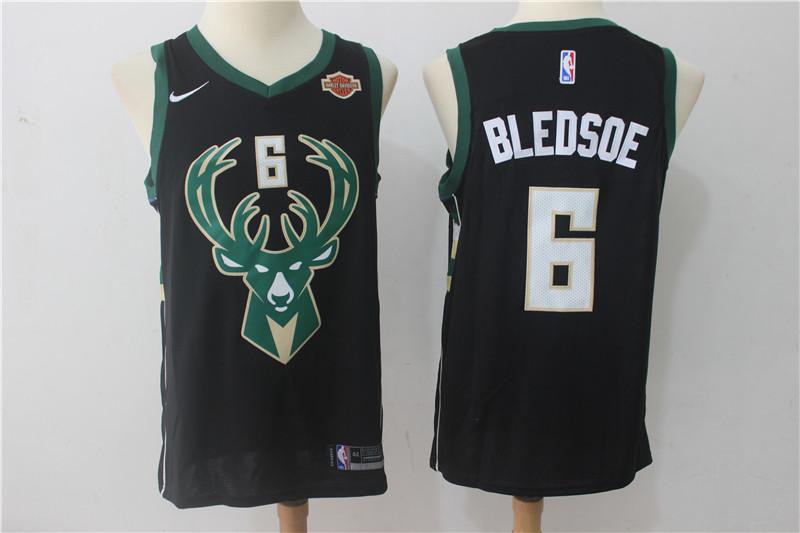MENS BUCKS #6 ERIC BLEDSOE BLACK BASKETBALL JERSEY