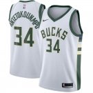 MENS BUCKS #34 GIANNIS ANTETOKOUNMPO WHITE STITCHED JERSEY