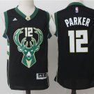MENS BUCKS #12 JABARI PARKER BLACK BASKETBALL JERSEY