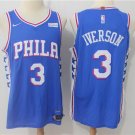 MENS 76ERS #3 ALLEN IVERSON BLUE STITCHED BASKETBALL JERSEY