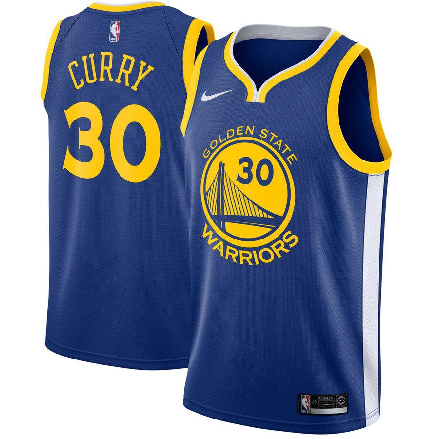 MENS 2018 NEW WARRIORS #30 STEPHEN CURRY BLUE JERSEY