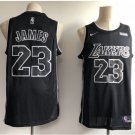 Men's Lakers #23 LeBron James Black Basketball Jersey NEW