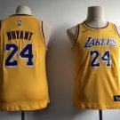 Youth Los Angeles Lakers 24# Kobe Bryant Yellow Jersey