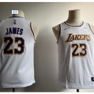 Mens KIDS/YOUTH Los Angeles Lakers 23# LeBron James Jersey White