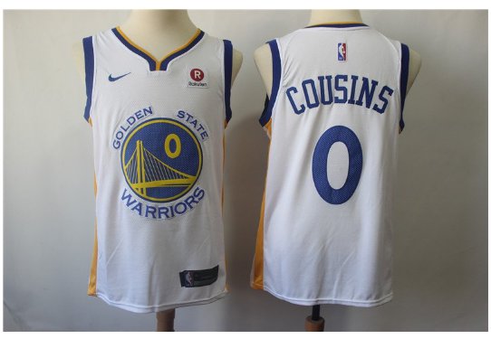 Mens Golden State Warriors 0# DeMarcus Cousins Basketball Jersey White