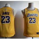 Youth New Lakers 23# Lebron James Jesey Yellow 2018-19